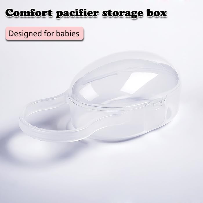 Image of AKOAK Pacifier Box, Travel Universal Pacifier Box with Handle, is Very Useful for Mothers - A Great BPA-Free Tool for Storing Pacifiers, Pack of 2 (White)