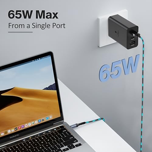 Image of 65W 3 Port USB-C to USB-A Charger for Samsung S24 Ultra /S24, S23 Ultra /S23 /S23 FE, S22, S21 FE 5G, A55 /A35, Z Fold /Flip 6 /5 /4 /3, 65W /45W /18W PD Super Fast Charging Adapter for Galaxy Tab /Pad, Black