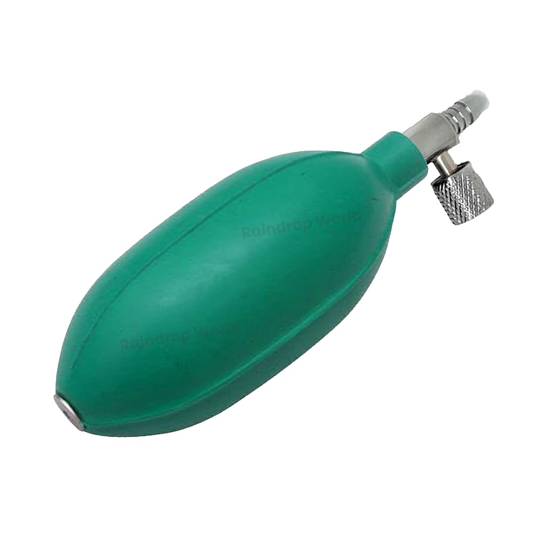 Raindrop World diamond BP Bulb Blood Pressure Monitor Rubber with Metal Valve Green color pack of 1-image-12