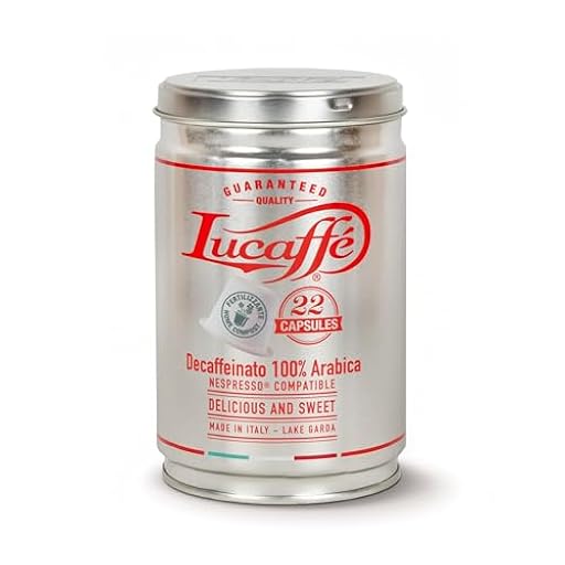 Lucaffè - Lata de 22 cafe capsulas compatibles con Nespresso, Decaffeinato (Descafeinado) | Tueste oscuro | Sabor dulce y afrutado, cremoso | Aroma intenso | Ya disponible en tu tienda friki favorita! En mundofriki.es!