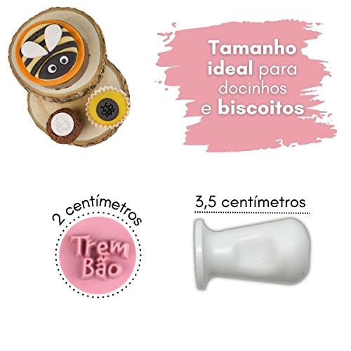 Kit Carimbo Marcador De Doces Brigadeiro Alfabeto Letras Fofas 2cm