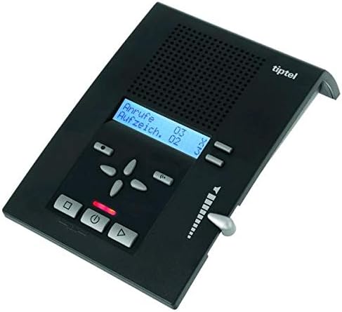 Tiptel 309 Business Professional Digital Answering Machine (UK Model). 40 minute Recording, 1 to 9 Rings, Remote Access, Visual Signal, Digital Display, Pre-recorded/Own Outgoing Message – Black