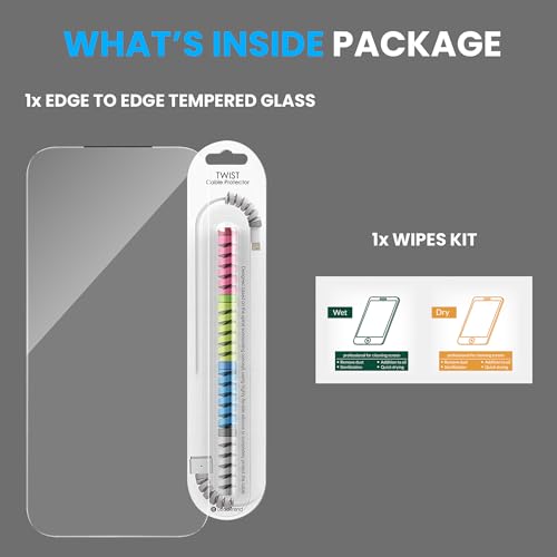 Image of ArmourPro Military-Grade Borderless Tempered Glass for iPhone 17 Pro Max (6.9 Inches) with Edge to Edge Protector Coverage, Cable Protector and Easy Installation Kit | Anti Dust Mesh Filter