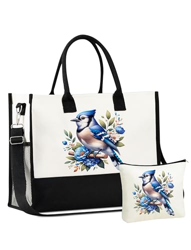 Set bolso tote y pouch con diseño floral para mujer miniatura 1