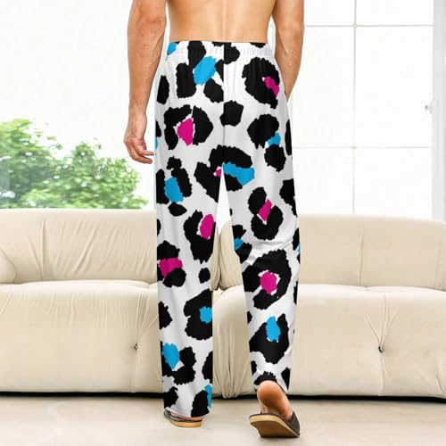 Bas de pyjama léopard rose long et fluide pour le cocooning