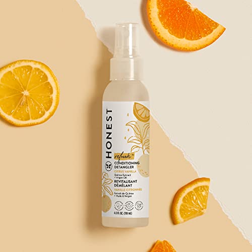 The Honest Company Conditioning Hair Detangler | Leave-in Conditioner + Fortifying Spray | Tear-free, Cruelty-Free, Hypoallergenic | Sweet Orange Vanilla Everyday Gentle, 4 fl oz