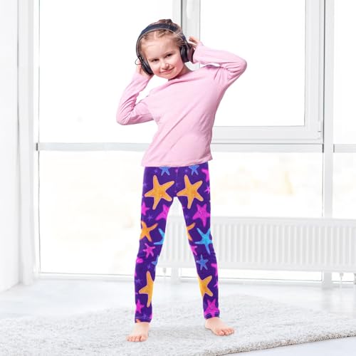 ALAZA Girls' Leggings Children's Yoga Pants Skinny Printed Dance Bright Starfish Comfortable 4T3
