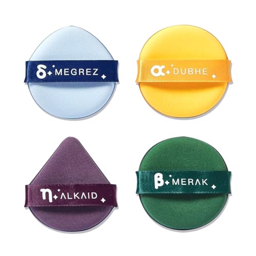 Gleva 4pcs Puff Soft Face Makeup Sponge, Loose powder Foundation Blending Sponges Set, Makeup Blender, Dual-Sided Design Contouring, Wet and Dry Tool, Reusable and Washable, (Round and Triangle)