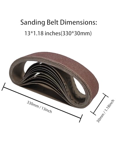 Image of Mini Belt Sander, Electric Small Sander Knife Making Supplies, 7 Adjustable Speed Electric Knife Sharpener, Power Belt Grinder for Woodworking, Metal Working DIY (13'' x 1.18'' Belts x 30)