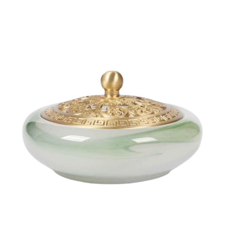 Domowy Jade Kadzidło Palnik Wewnętrzny Uchwyt Na Kadzidła Do Aromaterapii/Jogi/Medytacji/Do Domu Salon Biuro Dekoracja Palnik kadzidła(Green)