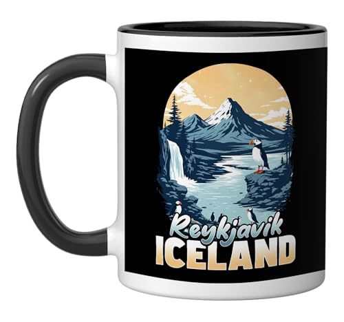 Taza de cerámica souvenir Reykjavik Icelandic 11 oz miniatura 1