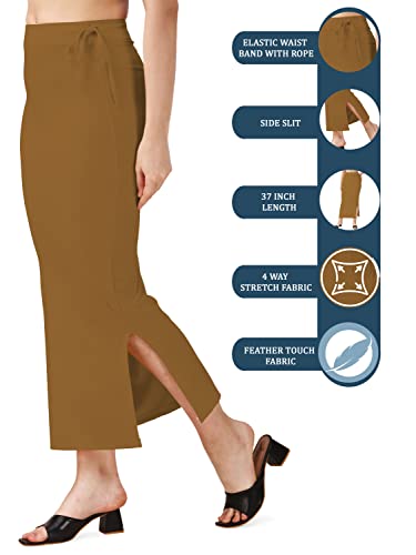 Image of Mehrang Microfiber Saree Shapewear Petticoat for Women, Cotton Blended Shape Wear Dress for Saree