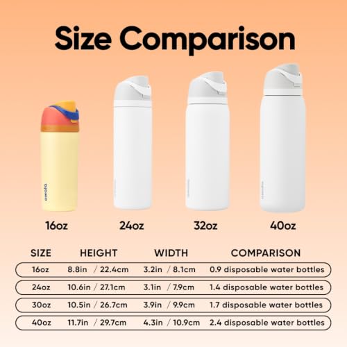 Image of Owala Kids FreeSip Insulated Stainless Steel Water Bottle with Straw, BPA-Free Sports Water Bottle, Great for Travel, 16 oz, Misty Horizon