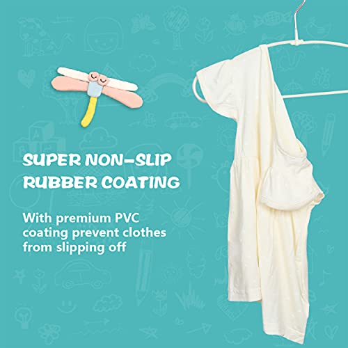 Topia Hanger Baby Hangers 20-Pack, Cute Kids Clothes Hangers Space Saving Stainless Steel Wire Hangers With Non-Slip Coating 11.8” Children Hangers For Closet (Ivory) - Ct05I #TOP2