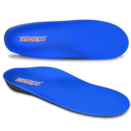 Palmilhas de sapatos com suporte de arco ortopédico para fascite plantar, esporas de calcanhar e dor nos pés, Azul, Mens 5 - 5 1/2 | Womens 7 - 7 1/2