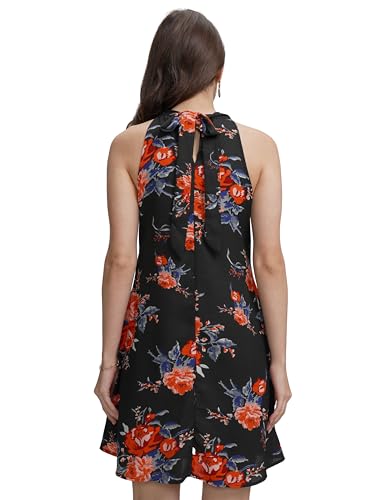 Image of Tokyo Talkies Women's Floral Mini Flared Dress | Halter Neck & Playful Silhouette | Chic & Effortlessly Feminine