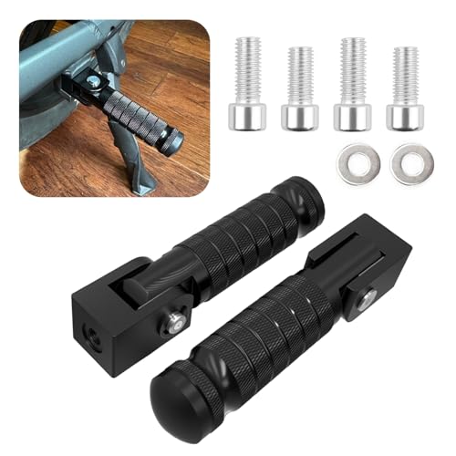 Motorcycle Foot Pegs Kit,M8 Electric Bike Pegs with Anti-slip Texture