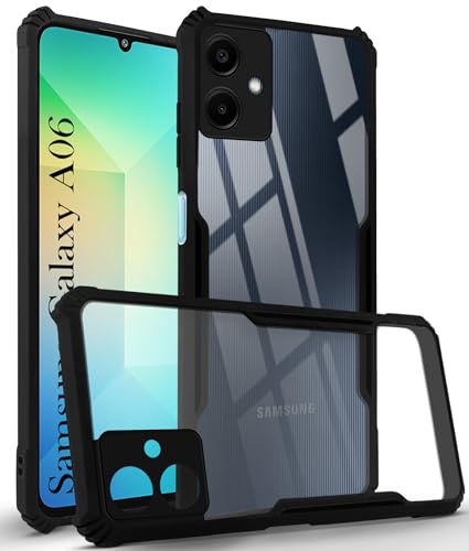 Image of Jkobi Back Cover Case for Samsung Galaxy A06 (Shockproof with Polycarbonate Clear Panel | Professional Black)