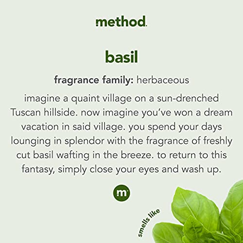 Method Gel Dish Soap, Basil, Biodegradable Formula, Tough On Grease, 18 Fl Oz (Pack Of 6) #TOP2