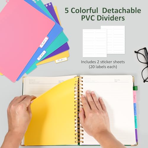 Carnet de notes ligné à spirale RIANEAN cahier vert pour école et bureau - 5