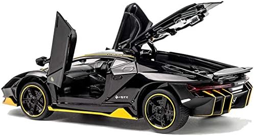 1:32 Diecast Metal Pullback Toy car Die-Cast 4 Wheel Drive Metal Car Pull Back with 3 Openable Doors with Front and Rear Light & Music for Boys and Girls - Black