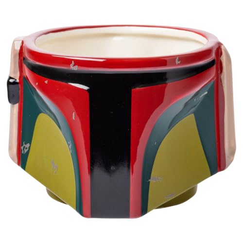 Image of Silver Buffalo Boba Fett’s Helmet with Battle Scars Ceramic 3D Sculpted Mug, 20 Ounces