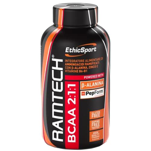 Ethicsport - Ramtech Bcaa 2:1:1 - Barattolo Da 360 Cpr X 1500 Mg - Integratore Alimentare Di Amminoacidi Ramificati Per La Dieta Dello Sportivo, Con B