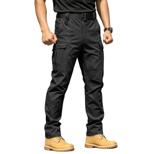 Men Tactical Pants Relaxed Fit Stretch Waterproof Ripstop Cargo Pants