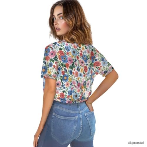 Image of Womens Short Sleeve Cardigans Lightweight Summer Cardigan Trendy Bolero Shrug Cute Floral Cardigan Sheer Bolero