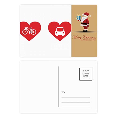 Cartes postales vélo voiture cœur rouge lot de 20 pour correspondances