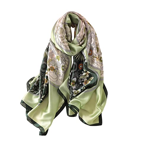 Image of ZDMHSH Fashion Scarves Scarf 100% Silk Feeling Scarf Silk Like Scarves Long Lightweight Sunscreen Shawls for Women