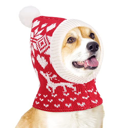 Pawaboo Weihnachtsmütze für Hunde, Lustige Gestrickte...
