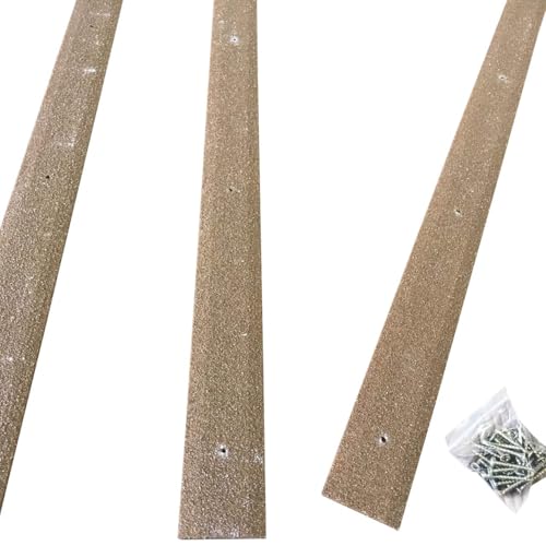 GreenTec Anti Slip Decking Strips 600mm â€“ 10 Pack | Non Slip GRP Deck Step Covers for Garden, Patio, Balcony & Outdoor Wooden Boards (Brown)