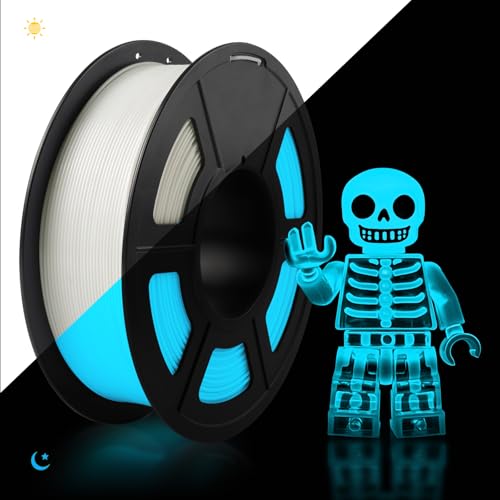 TECBEARS PETG Filament 1.75mm Glow in The Dark, Filament d'imprimante 3D PETG Lumineux Forte Ténacité, Bobine de 1kg, Précision Dimensionnelle +/- 0,02 mm, Effet Éclatant Longue Durée, Glow Bleu TECBEARS PETG Filament 1.75mm Glow in The Dark, Filament d'imprimante 3D PETG Lumineux Forte Ténacité, Bobine de 1kg, Précision Dimensionnelle +/- 0,02 mm, Effet Éclatant Longue Durée, Glow Bleu