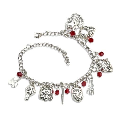 Abitoncc Classic Horror Movies Characters Bracelet Link Charm Bracelet Jason Freddy Krueger Joker
