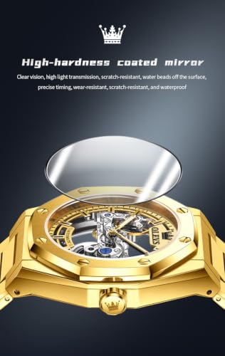 Image of OLEVS Watches for Men Automatic Skeleton Original Luxury Waterproof Watch