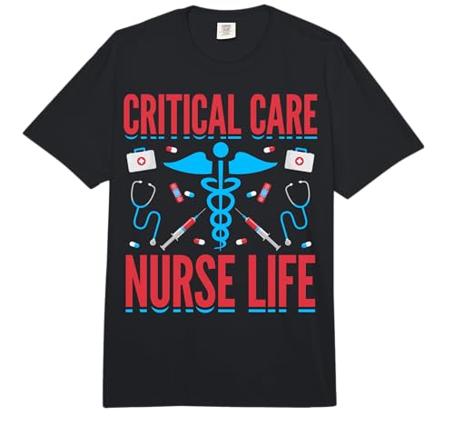 Critical Care Nurse Life Nursing Department ICU RN Gifts Comfort Colors Adult Heavyweight T-Shirt