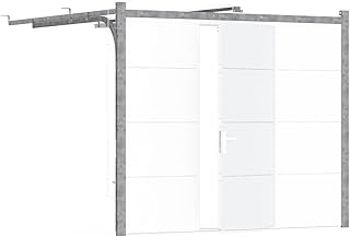 GM Portes - Porte de garage WICKET Sectionnelle | Avec portilon intégré | Prémontée | Moteur: Somfy 600io - Wifi - Inclus | 200cm X 240cm | Blanc - Finition lisse sablé