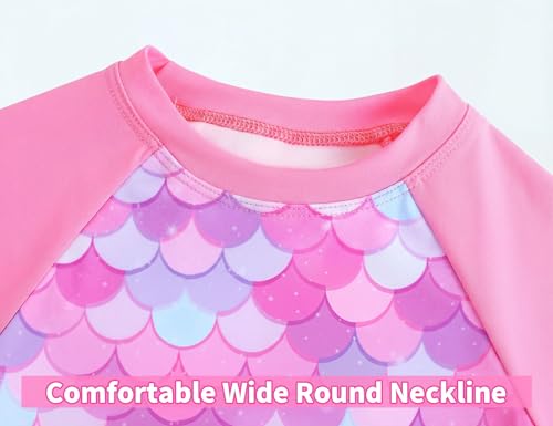 Image of Snowheart Girls Rash Guard Sets Long Sleeves Swimsuit 2 Pieces Tankini Bathing Suit Swimwear for Girls 3-12 Years