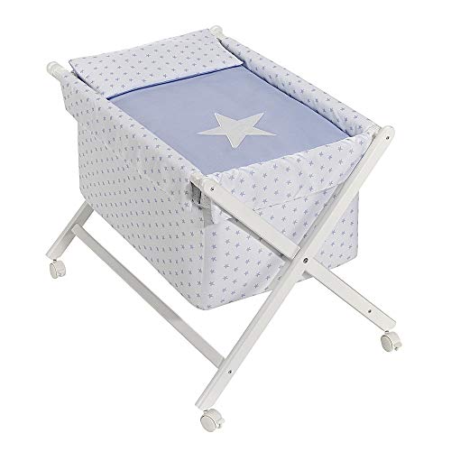 Interbaby -Minicuna Estrella Azul Con Textil Interbaby -Minicuna Estrella Azul Con Textil