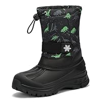 Kricely Boys Wellies Kids Snow Boots Boys Girls Winter Boots Walking Shoes Rain Boots (Green 13 Little)