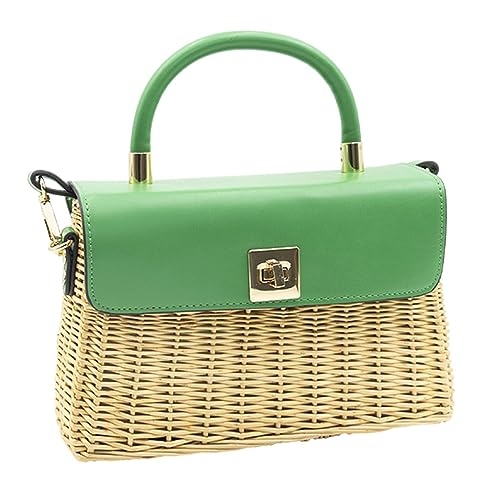 Sac de paille à poignée supérieure avec portefeuille intégré pour téléphone