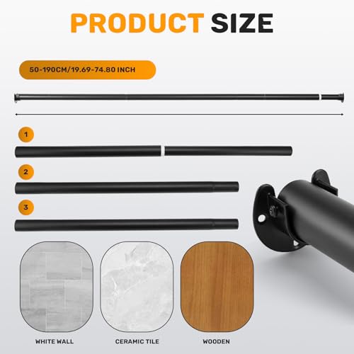 Tringle de penderie extensible et robuste supportant les vêtements lourds - 3