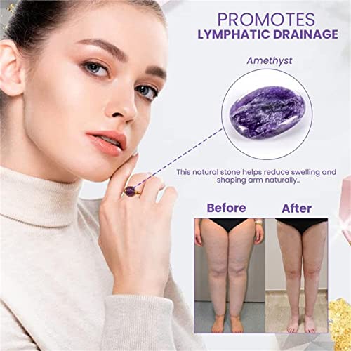 YOOUS Anel de purificação corporal de pedra natural anel de emagrecimento anti-inchaço drenagem linf