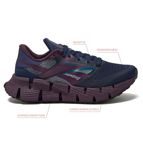 Reebok Floatzig Running Shoes for Women, Vector Navy/Plum/Escape Blue, 7