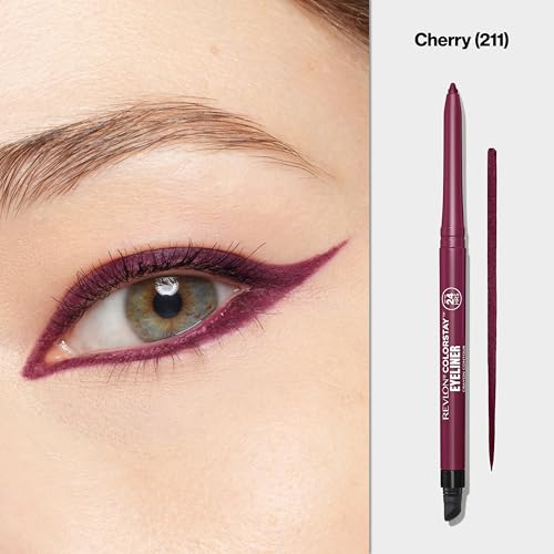 Image of REVLON ColorStay Pencil Waterproof Eyeliner, Smudge-Proof, Eye Makeup with Built-In Sharpener, Long-Lasting, Matte Finish, 211 Cherry, 0.01 oz