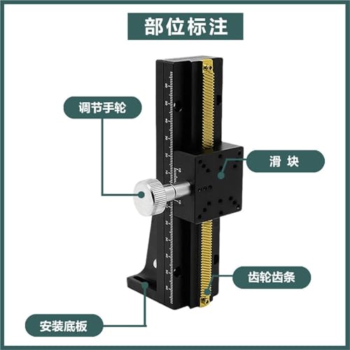 Mesa de eje Z manual E-EIM62-L100 para un control posicional vertical fluido y exacto 3