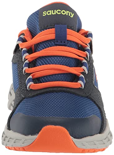 Saucony Wind Shield 2.0 Running Shoe, Navy/Grey/Orange, 2.5 Us Unisex Big Kid #TOP1