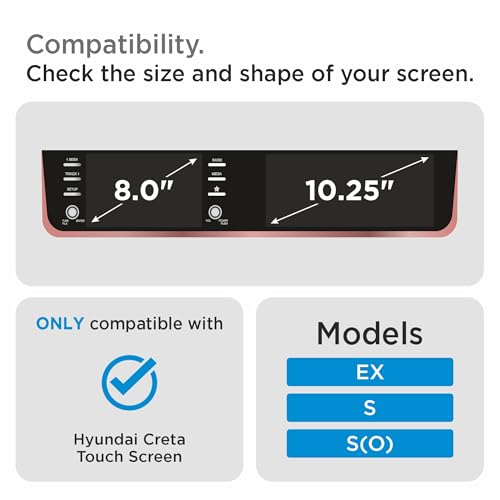 Image of Spartan Shield Screen Guard COMBO For HYUNDAI CRETA 2024 FACELIFT | 8 Inch INFOTAINMENT + 10.25 INSTRUMENT CLUSTER + AC Panel Protector | S SO Optional | Car Display Accessories [Not Tempered Glass] (8 inch INFO + 10.25 MID [Glossy])