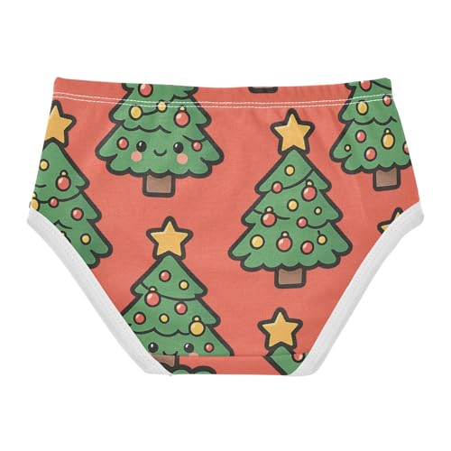 Girls' Breathable Triangle Panties Briefs Underwear for Kid Christmas Tree Seamless Pattern in Sizes 2T,3T, 4T, 5T, 6Y and 8Y2